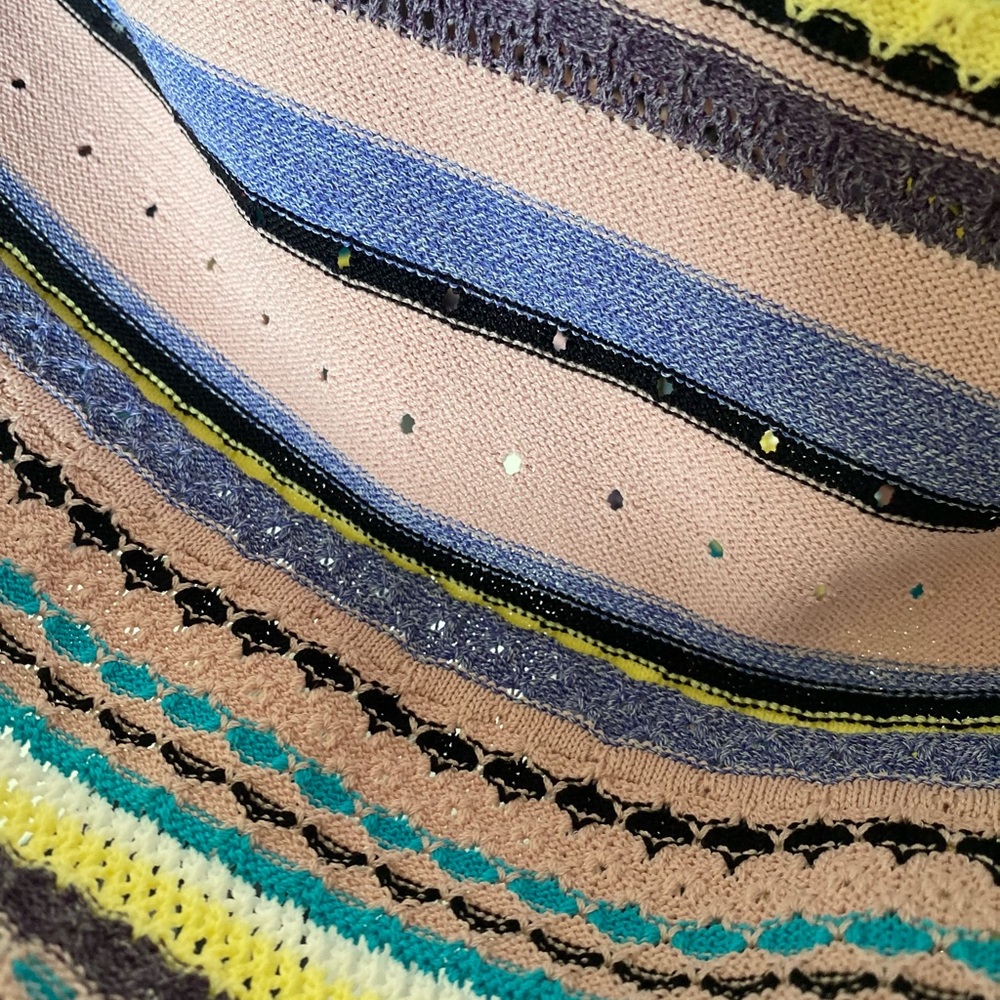 Multi Color Stripe Midi High Waist Skirt - Picture 3 of 6
